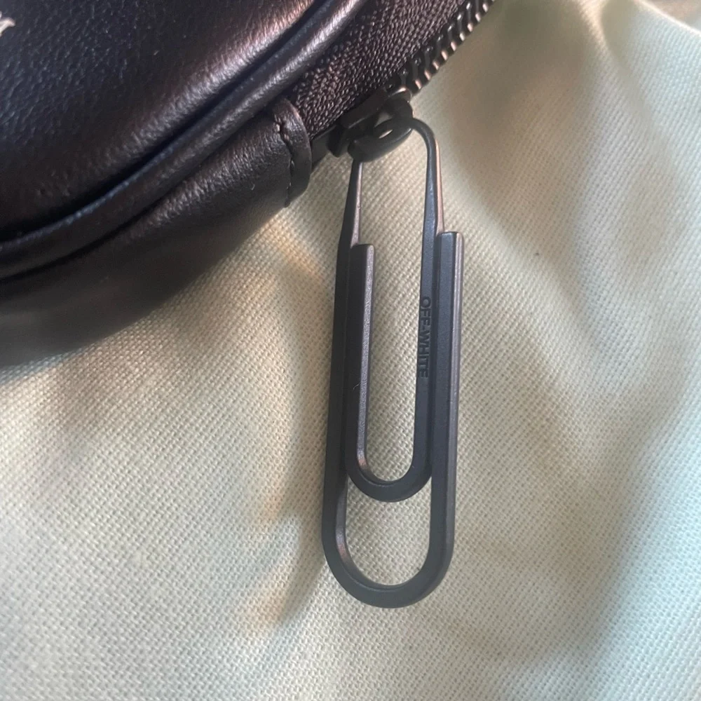 Off White Mens Genuine Leather Small Messenger Bag
